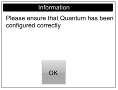 An information message appears select OK to continue.